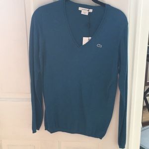 NWT Lacoste V-Neck Sweater